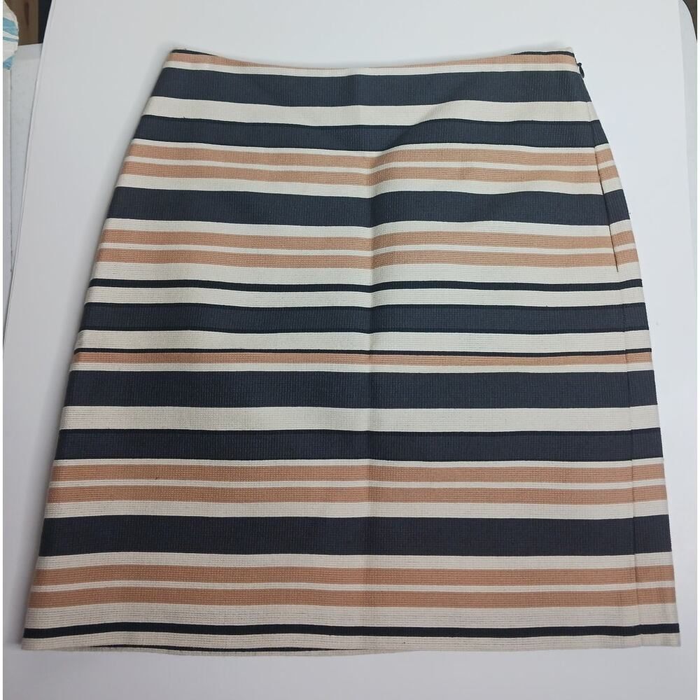Loft brown and tan striped pencil skirt size 00 business officewear